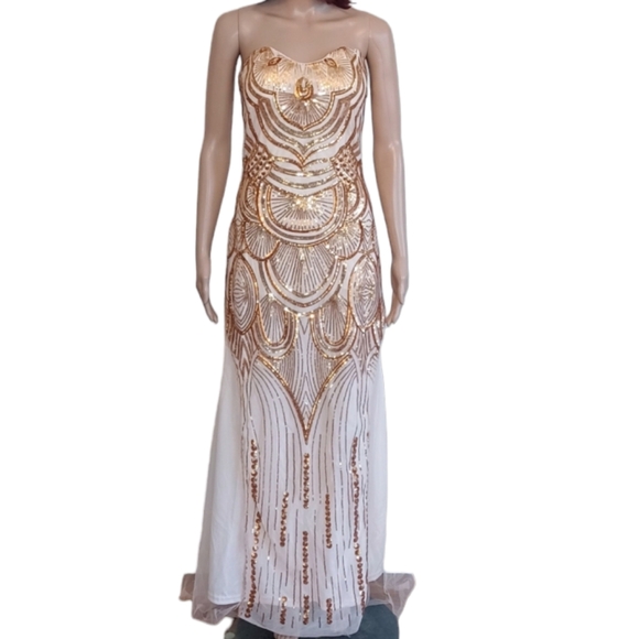 Great Gatsby Art Deco Sequined Dress - Picture 2 of 12